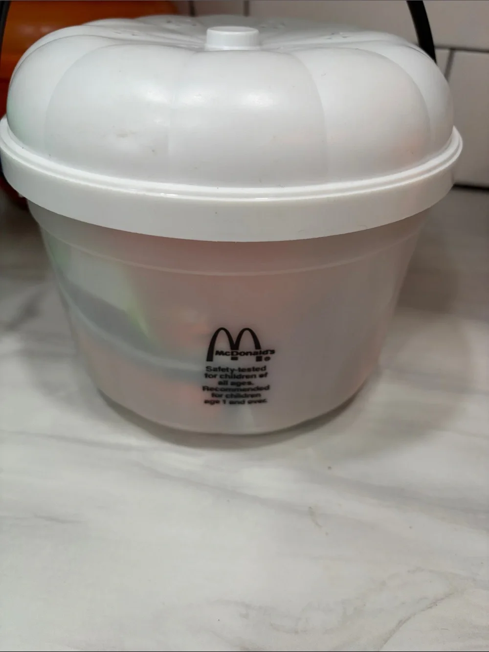 McDonald's vintage Halloween Ghost Bucket with craft supplies!